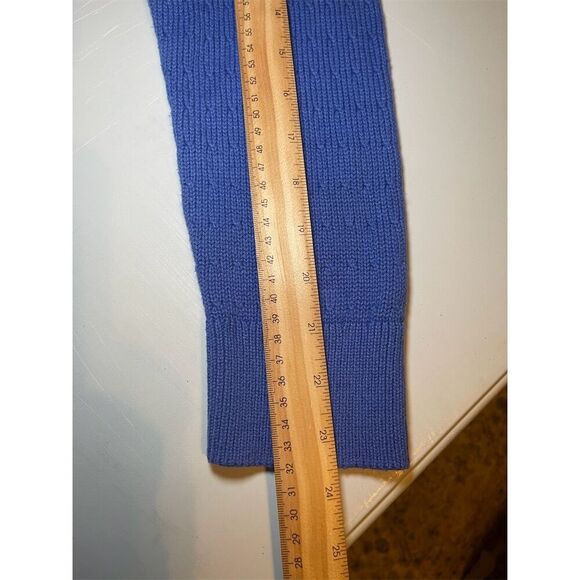 T. By Talbots Women's M Blue V-Neck‎ Cable Knit Pullover Sweater - Picture 6 of 9